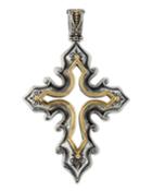 Sterling Silver & 18k Gold Open Cross Pendant