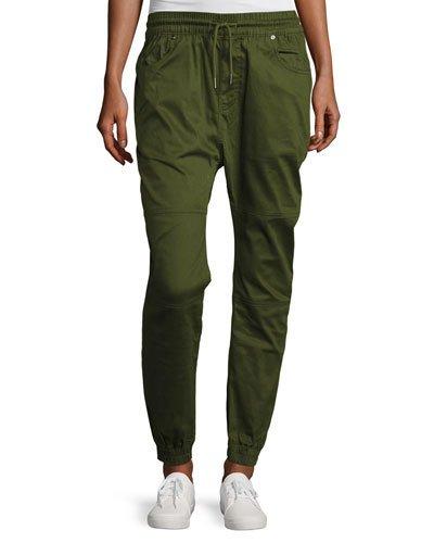 Sienna Twill Jogger Pants, Olive
