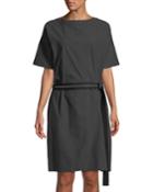 Poplin Belted Cotton T-shirt Dress
