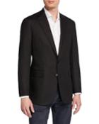 Men's Hadley 2-button Linen Jacket, Black