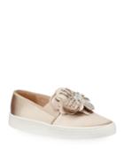 Izzy Embellished Satin Slip-on