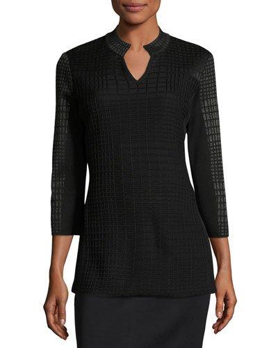 29l Grid-knit Tunic, Black