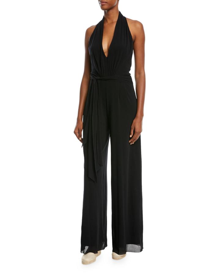 Solid Halter-strap Jumpsuit