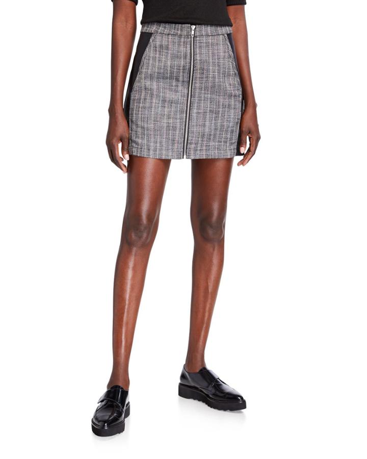 Faux-leather And Striped