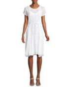 Vice Eyelet-embroidered Drop-waist Dress