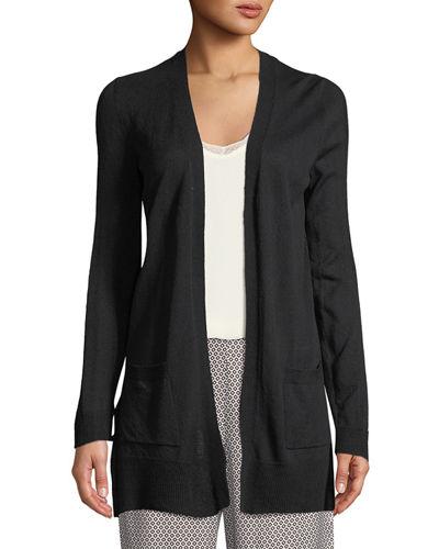 Crepe Open-front Duster Cardigan