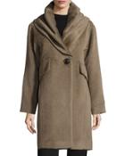 Oversized Hooded Alpaca & Wool Coat,