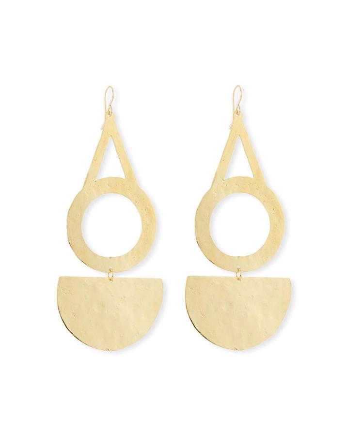 Circle Half-disk Drop Earrings