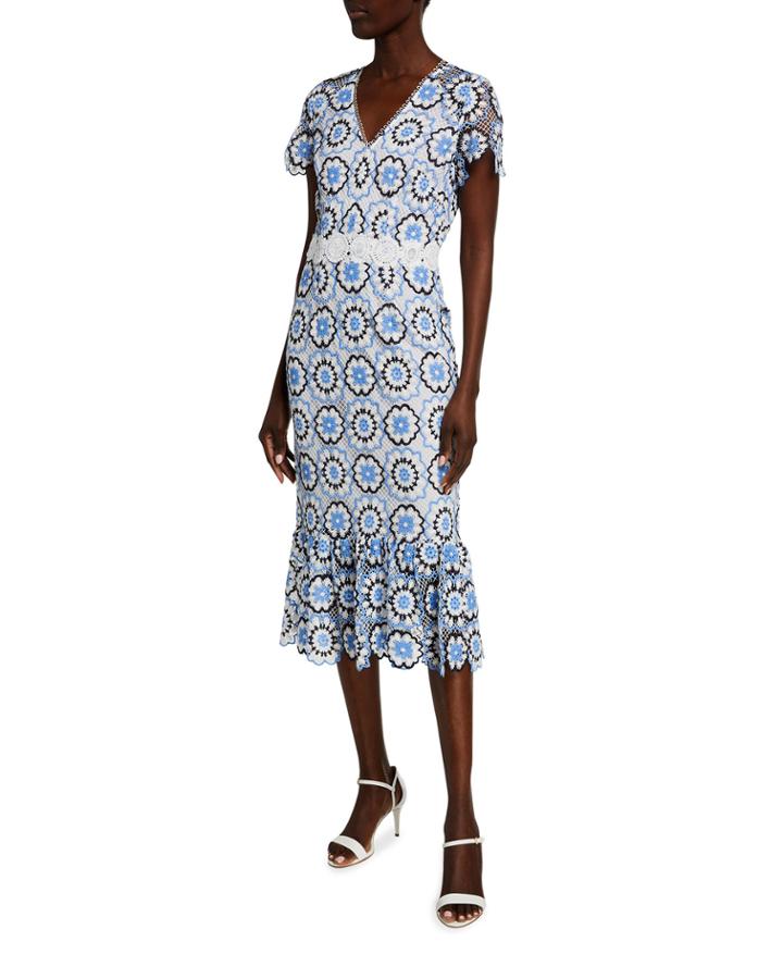 Multicolor Lace Cocktail Dress