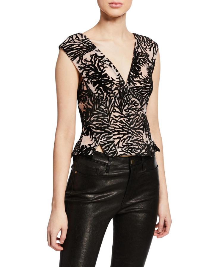 Burnout Velvet Crop Top