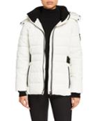 Short Faux-fur-trim Down Puffer Coat