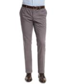 Stanino Slim-fit Cotton Trousers, Gray