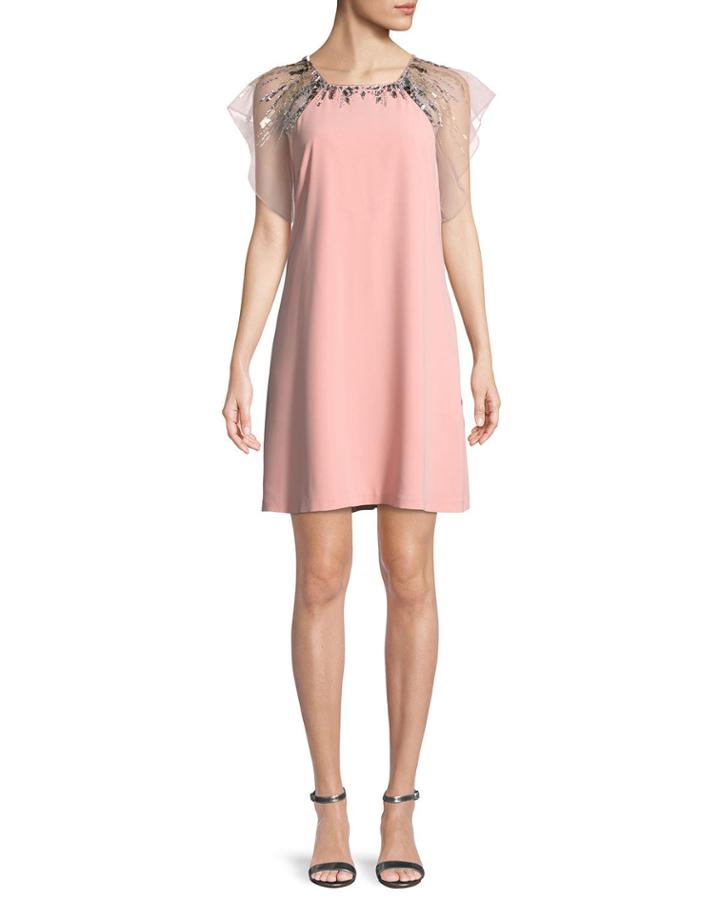 Embellished Flutter-sleeve