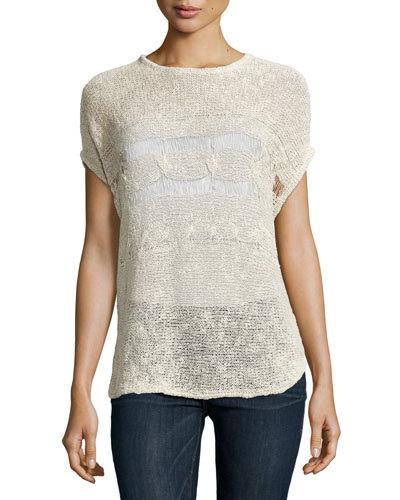 Dolman-sleeve Chunky Knit Tunic, Natural