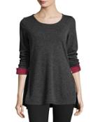 Relaxed Side-zip Tunic, Charcoal