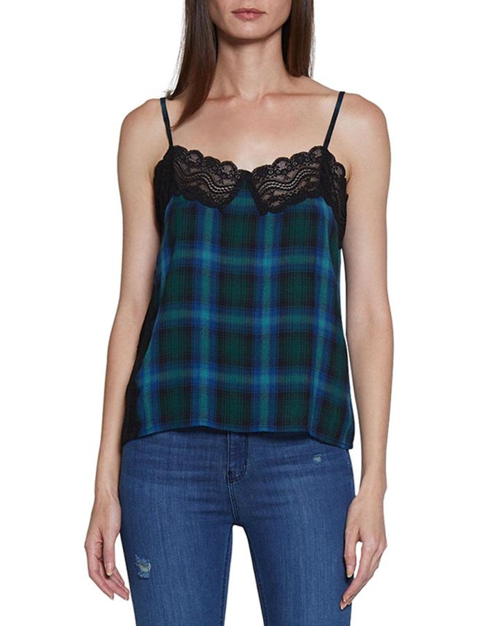 Mabel Lace-trim Plaid Tank