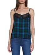 Mabel Lace-trim Plaid Tank
