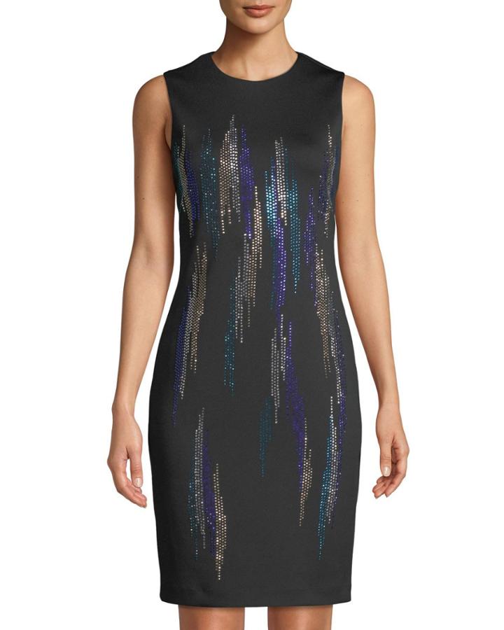 Sleeveless Sheath Dress W/ Bling