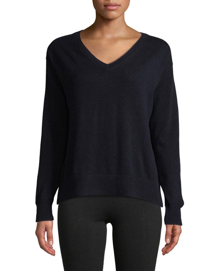 Boxy Long-sleeve V-neck Tee