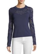 Pointelle-inset Fracture Top