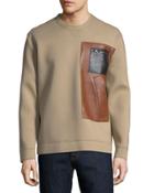 Colorblock Leather-pocket Scuba