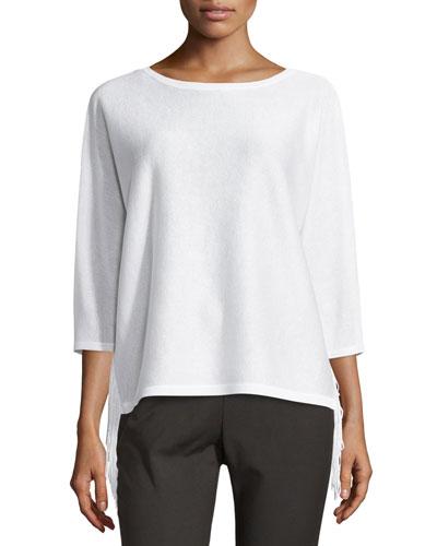 Fringe-trim 3/4-sleeve