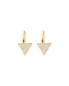 18k Small Diamond Triangle Drop Earrings