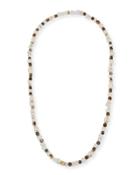 Horn, Pearl & Java Glass Long Strand Necklace,