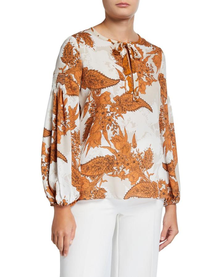 Alysse V-neck Blouson-sleeve