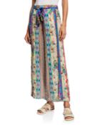 Farrah Floral Print Tie-front Wide-leg Georgette Pants