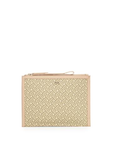 Cole Haan Signature Weave Medium Clutch Bag, Sandstone (brown), Women's