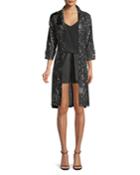 Calleigh Decorative Dashes Silk Duster Dress