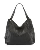 Pebbled Leather Hobo Tote Bag