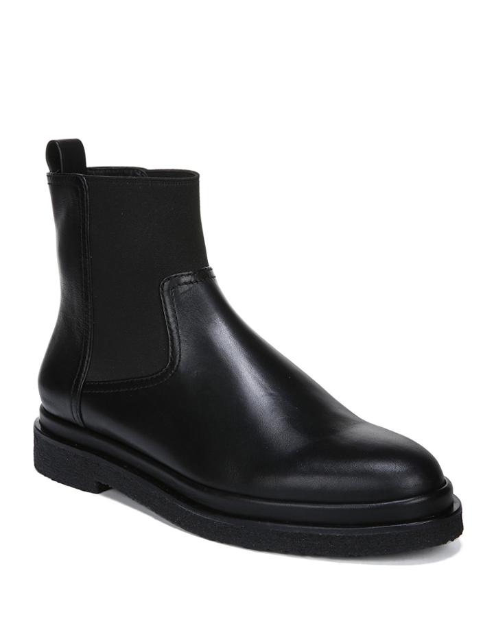 Litton Water-repellant Stretch Leather Booties