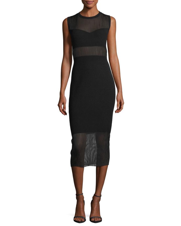 Jasmine Crewneck Sleeveless Straight-fit Dress