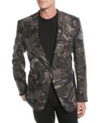 Men's Camouflage-print Linen Two-button Jacket