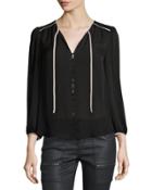 Medford Contrast-trim Georgette Top