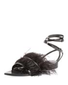 Feather-embellished Ankle-wrap