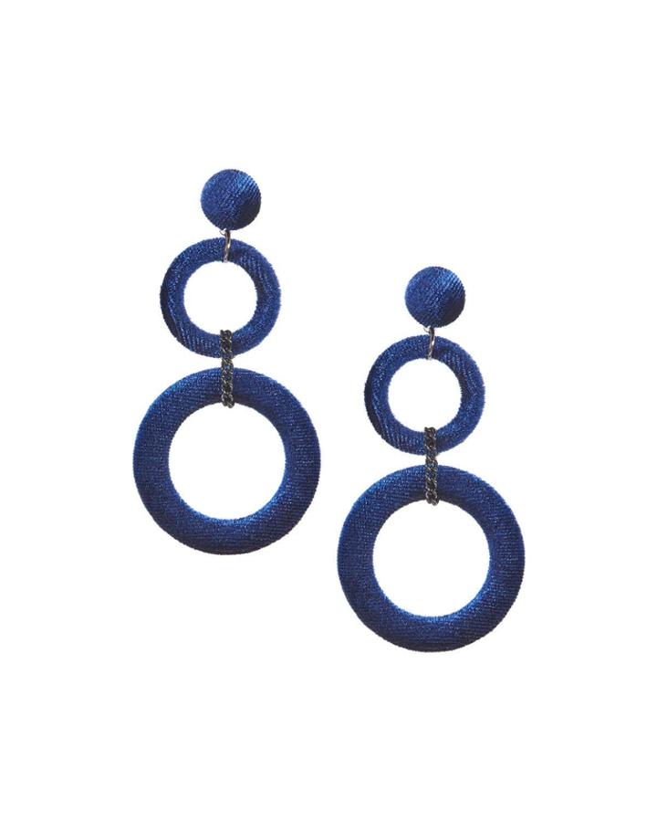 Velvet Double-hoop Drop Earrings