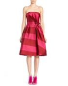 Strapless Wide-stripe Cocktail Dress