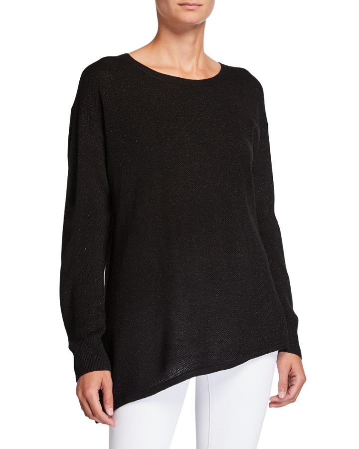 Asymmetrical Long-sleeve Metallic