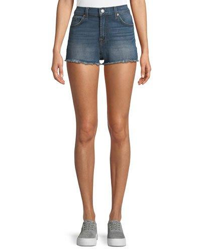 High-waist Distressed Cutoff