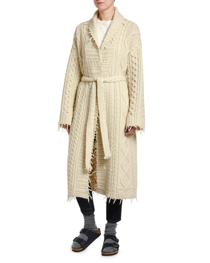 Fisherman Knit Cardigan Coat