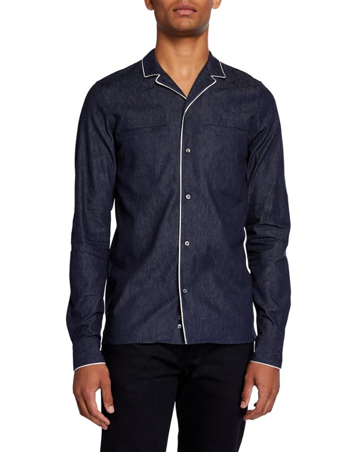 Men's Piped Cotton/linen