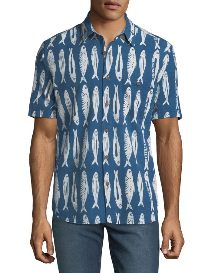 Coast Fish-print Short-sleeve