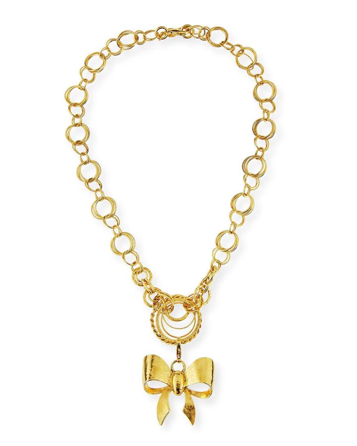 24k Gold-plated Bow Pendant Necklace