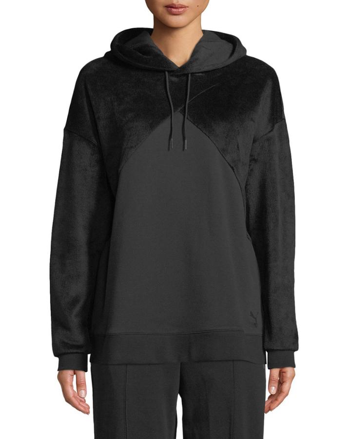 Fabric-block Oversized Hoodie