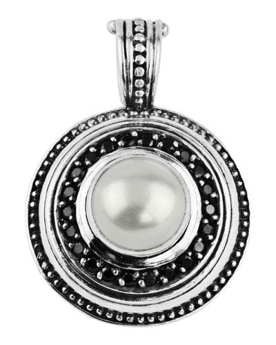 Round Spinel & Pearl Pendant Enhancer