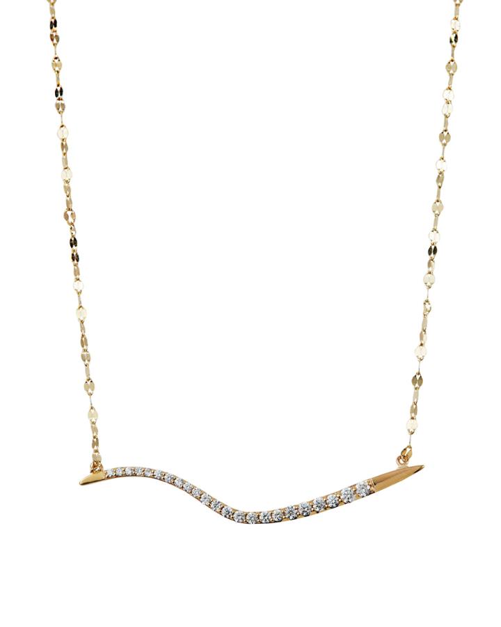Electric Wavelength Necklace In 14k Yellow Gold