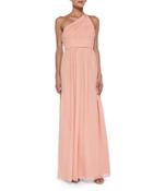 One-shoulder Chiffon Gown